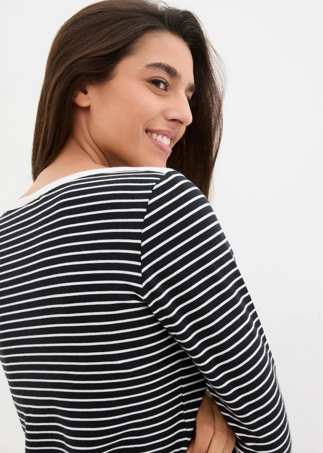 Damen bonprix Bekleidung·Röcke|Basics|Langarmshirt mit reiner Bio-Baumwolle