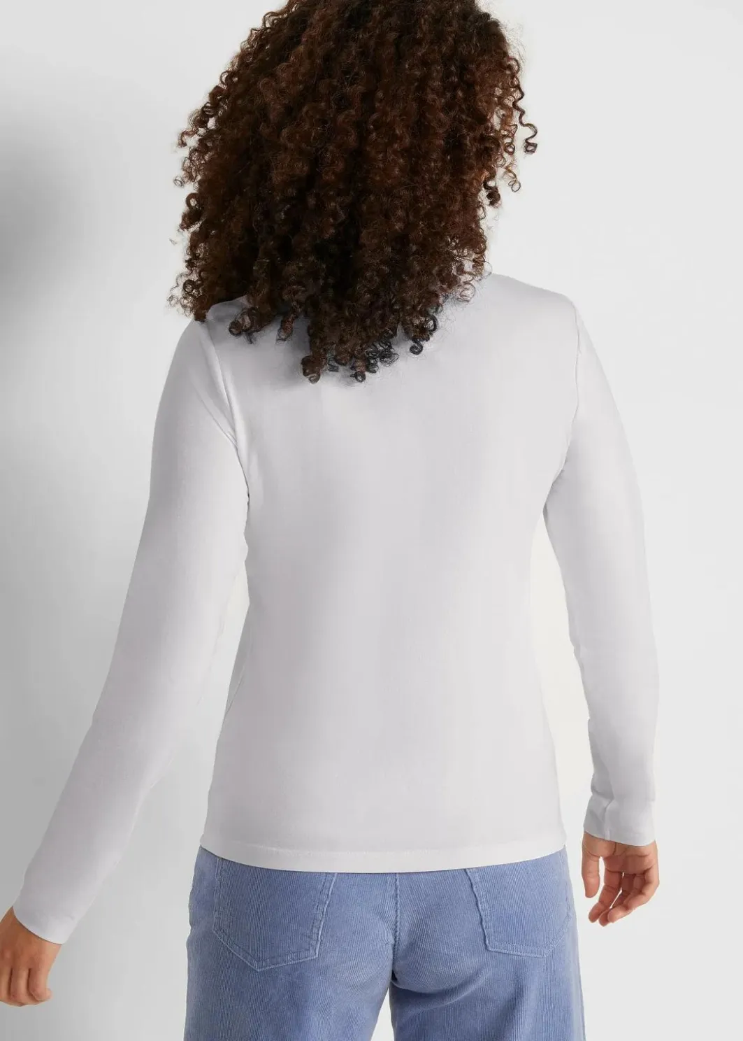 Damen bonprix Shirts & Tops|Basics|Langarmshirt mit reiner Bio-Baumwolle (2er Pack)