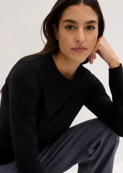 Online Langarmshirt mit reiner Bio-Baumwolle (2er Pack) Damen Bekleidung·Röcke|Basics
