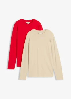 Discount Langarmshirt mit reiner Bio-Baumwolle (2er Pack) Damen Shirts & Tops|Basics
