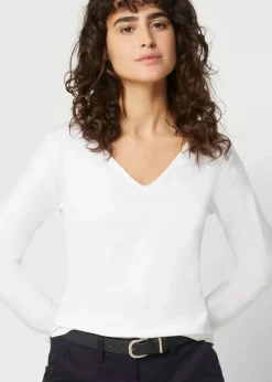 New Langarmshirt mit reiner Bio-Baumwolle Damen Bekleidung·Röcke|Basics