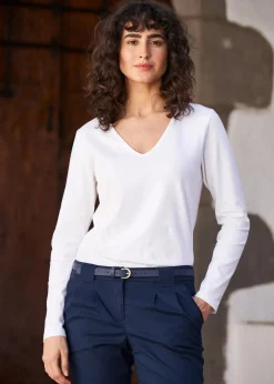 New Langarmshirt mit reiner Bio-Baumwolle Damen Bekleidung·Röcke|Basics