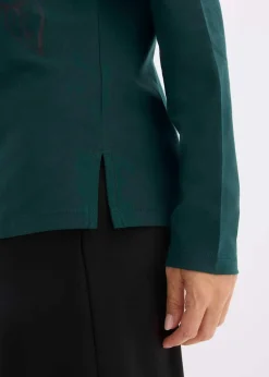 Damen bonprix Shirts & Tops|Langarmshirt mit Rosendruck