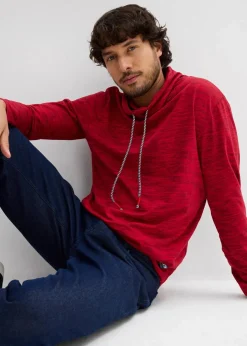 Herren bonprix Basics|Sportbekleidung|Langarmshirt mit Schalkragen