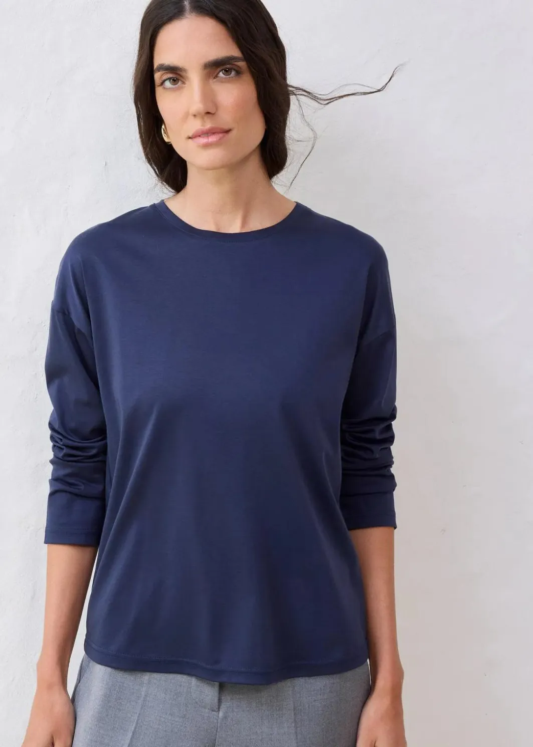Damen bonprix Premium|Shirts & Tops|Langarmshirt mit Seidenanteil