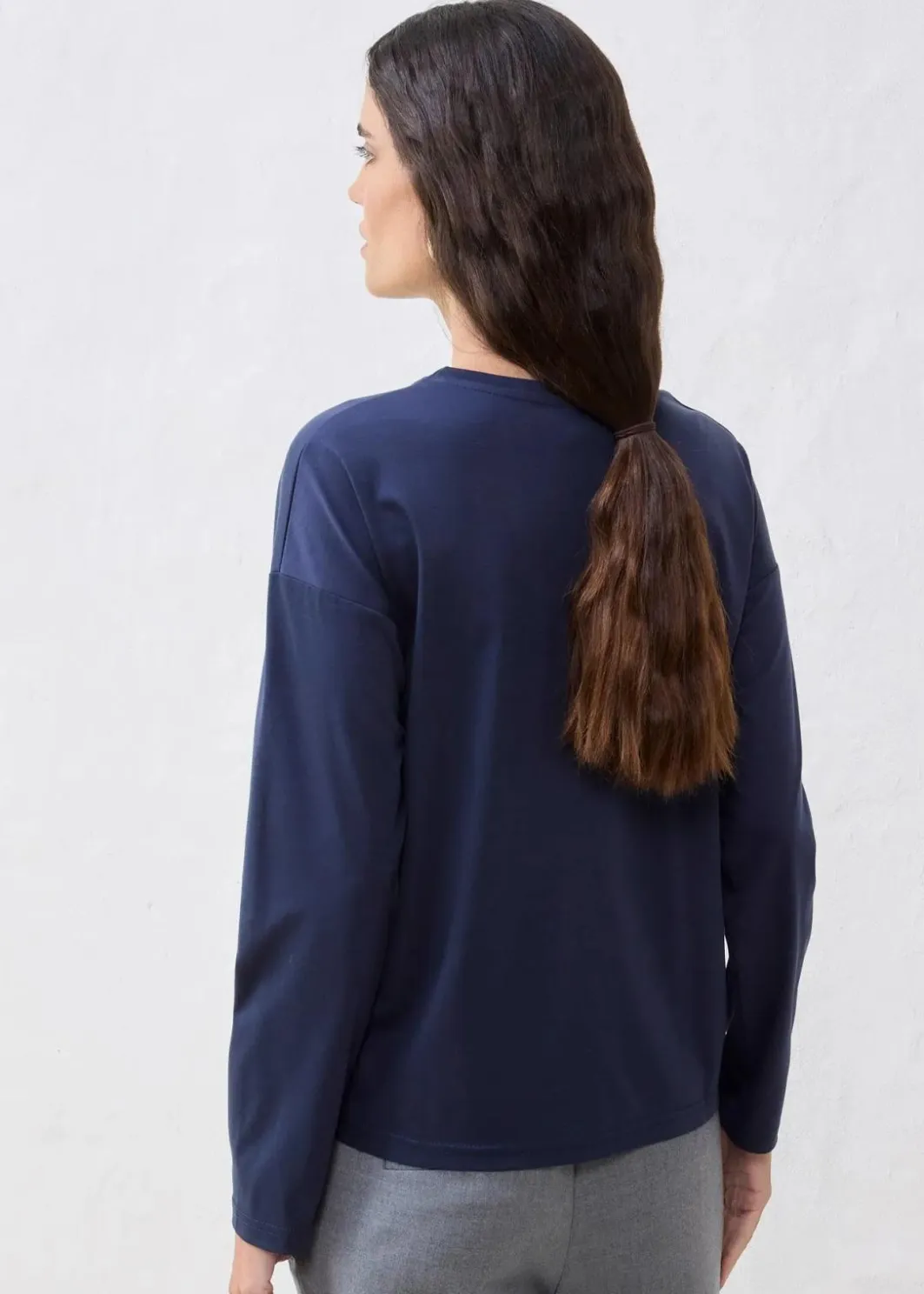 Damen bonprix Premium|Shirts & Tops|Langarmshirt mit Seidenanteil