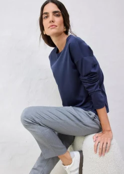 Damen bonprix Premium|Shirts & Tops|Langarmshirt mit Seidenanteil