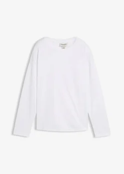 Damen bonprix Shirts & Tops|Premium|Langarmshirt mit Seidenanteil