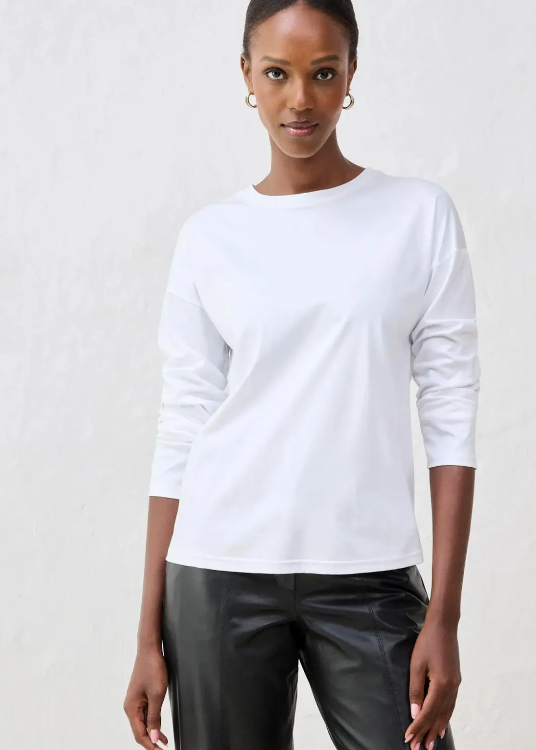 Damen bonprix Shirts & Tops|Premium|Langarmshirt mit Seidenanteil
