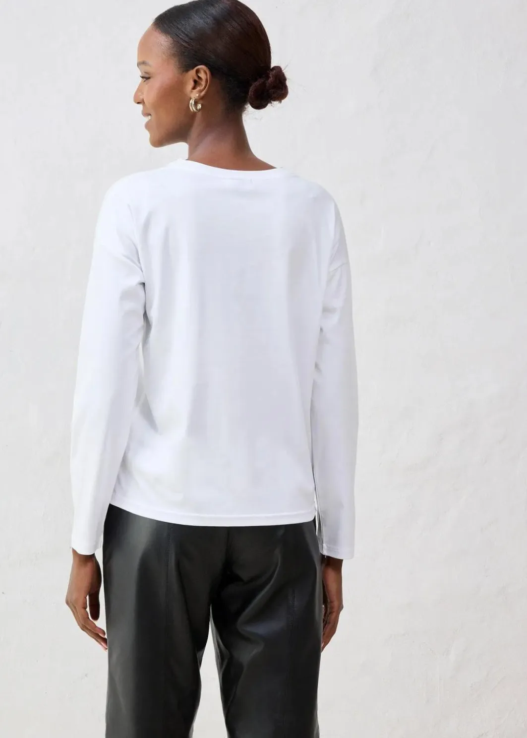 Damen bonprix Shirts & Tops|Premium|Langarmshirt mit Seidenanteil
