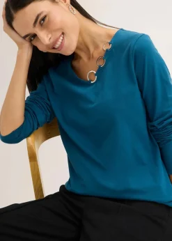 Clearance Langarmshirt mit Ösen Damen Shirts & Tops