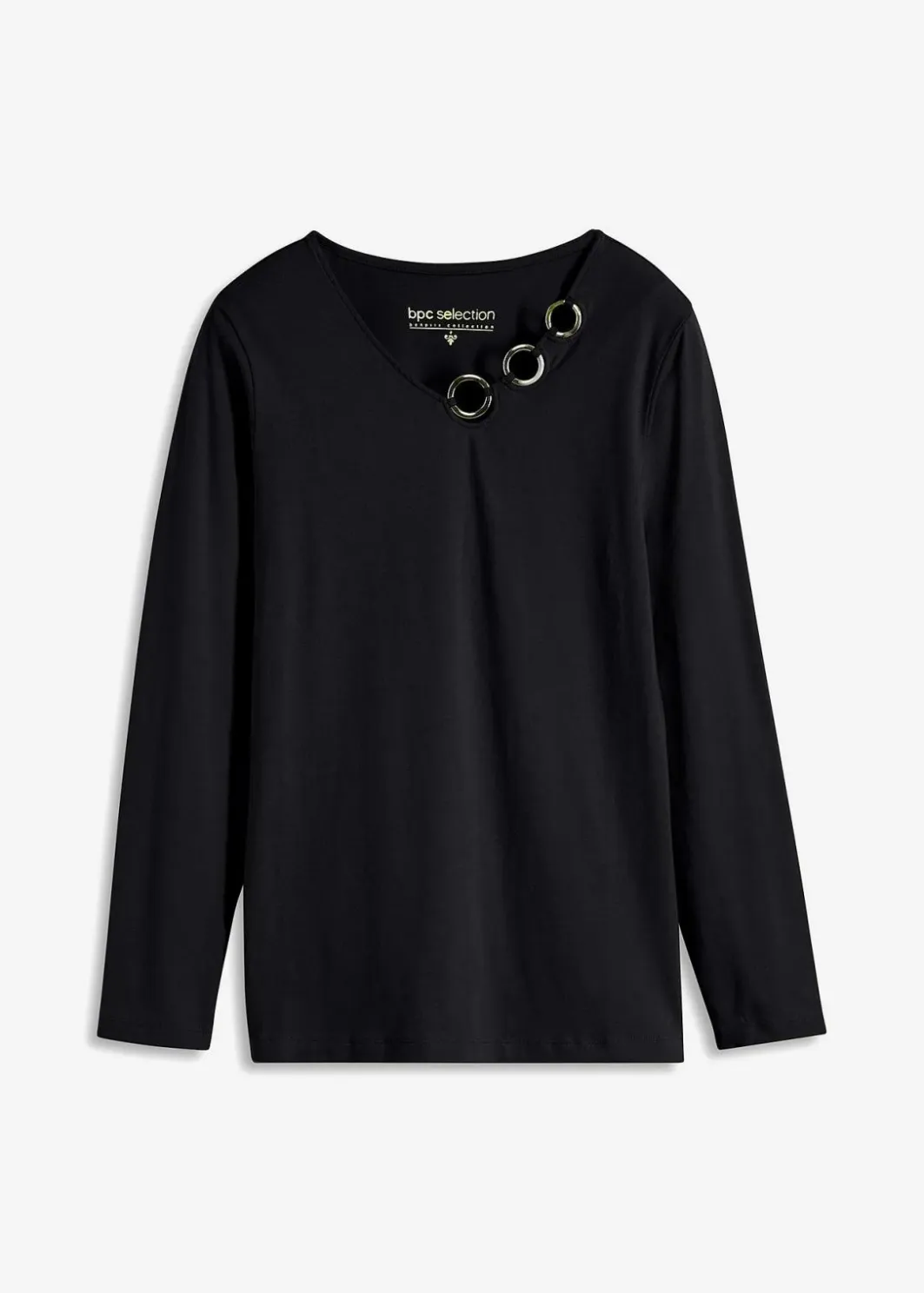 Damen bonprix Shirts & Tops|Langarmshirt mit Ösen