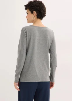 Damen bonprix Shirts & Tops|Langarmshirt mit Ösen