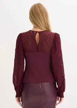 Outlet Langarmshirt mit Spitze Damen Shirts & Tops