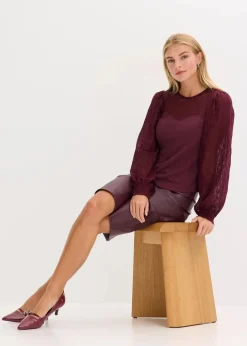 Outlet Langarmshirt mit Spitze Damen Shirts & Tops