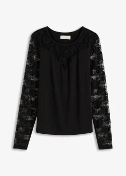 Sale Langarmshirt mit Spitze Damen Shirts & Tops