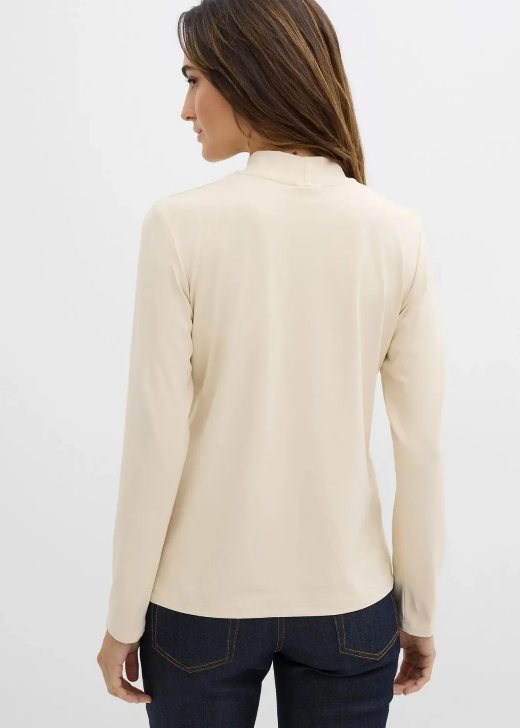 Clearance Langarmshirt mit Stehkragen mit recyceltem Polyamid Damen Shirts & Tops|Basics