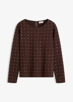 Langarmshirt mit Strass-Applikation Damen Shirts & Tops