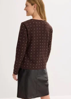 Langarmshirt mit Strass-Applikation Damen Shirts & Tops