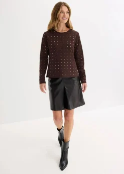 Langarmshirt mit Strass-Applikation Damen Shirts & Tops