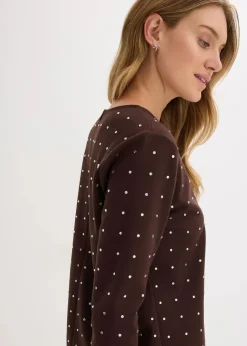 Langarmshirt mit Strass-Applikation Damen Shirts & Tops
