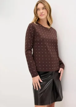 Langarmshirt mit Strass-Applikation Damen Shirts & Tops