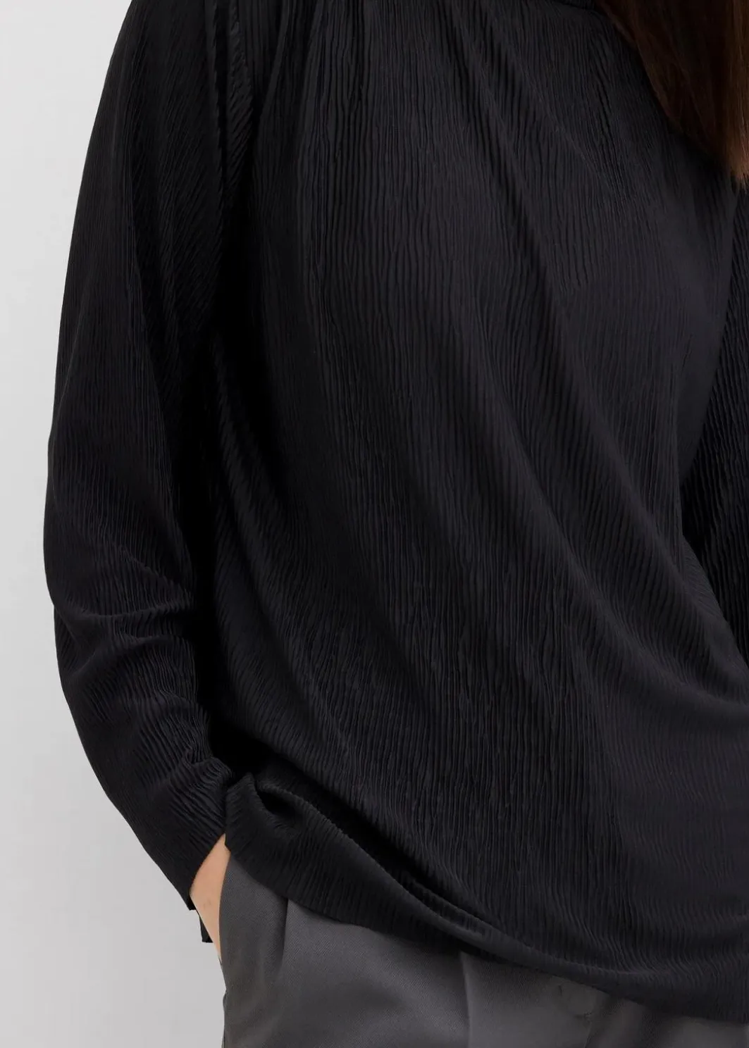 Damen bonprix Shirts & Tops|Langarmshirt mit Struktureffekt