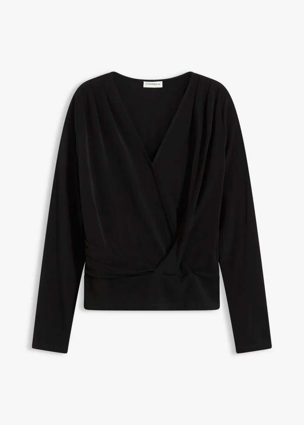 Damen bonprix Shirts & Tops|Langarmshirt mit tiefem Ausschnitt