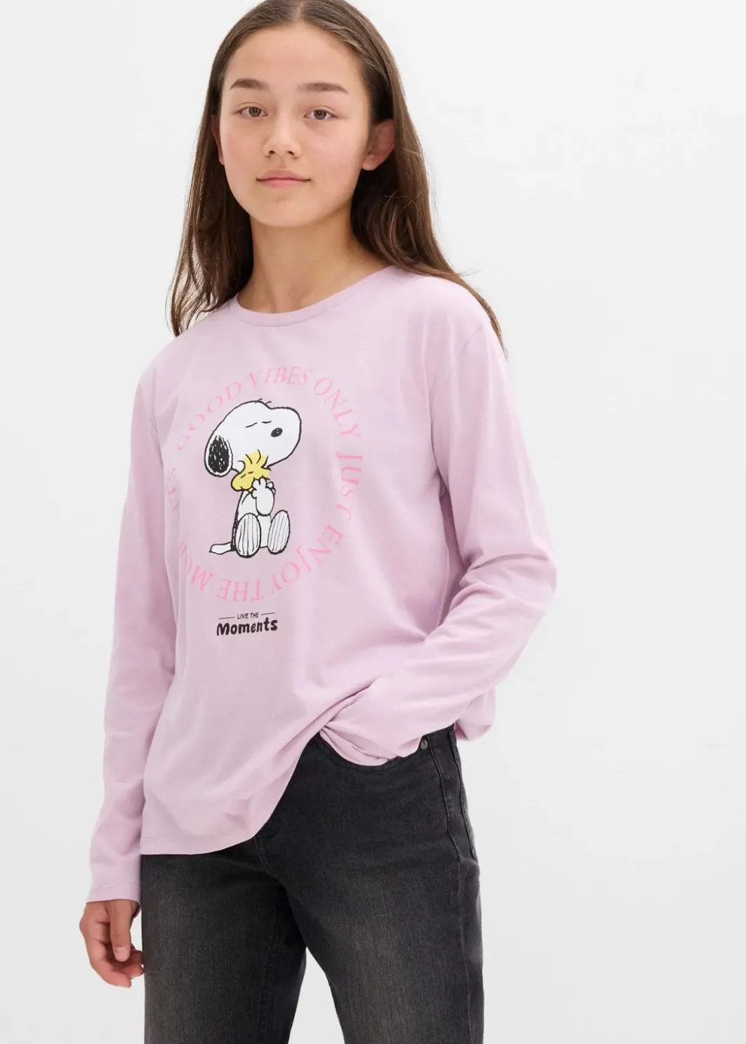 Clearance Langarmshirt Snoopy aus reiner Baumwolle Kinder Mädchen 9-16 Jahre·Shirts & Blusen