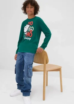 New Langarmshirt Snoopy mit Weihnachtsmotiv aus reiner Baumwolle Kinder Jungen 9-16 Jahre·Bademode|Jungen 9-16 Jahre·Shirts