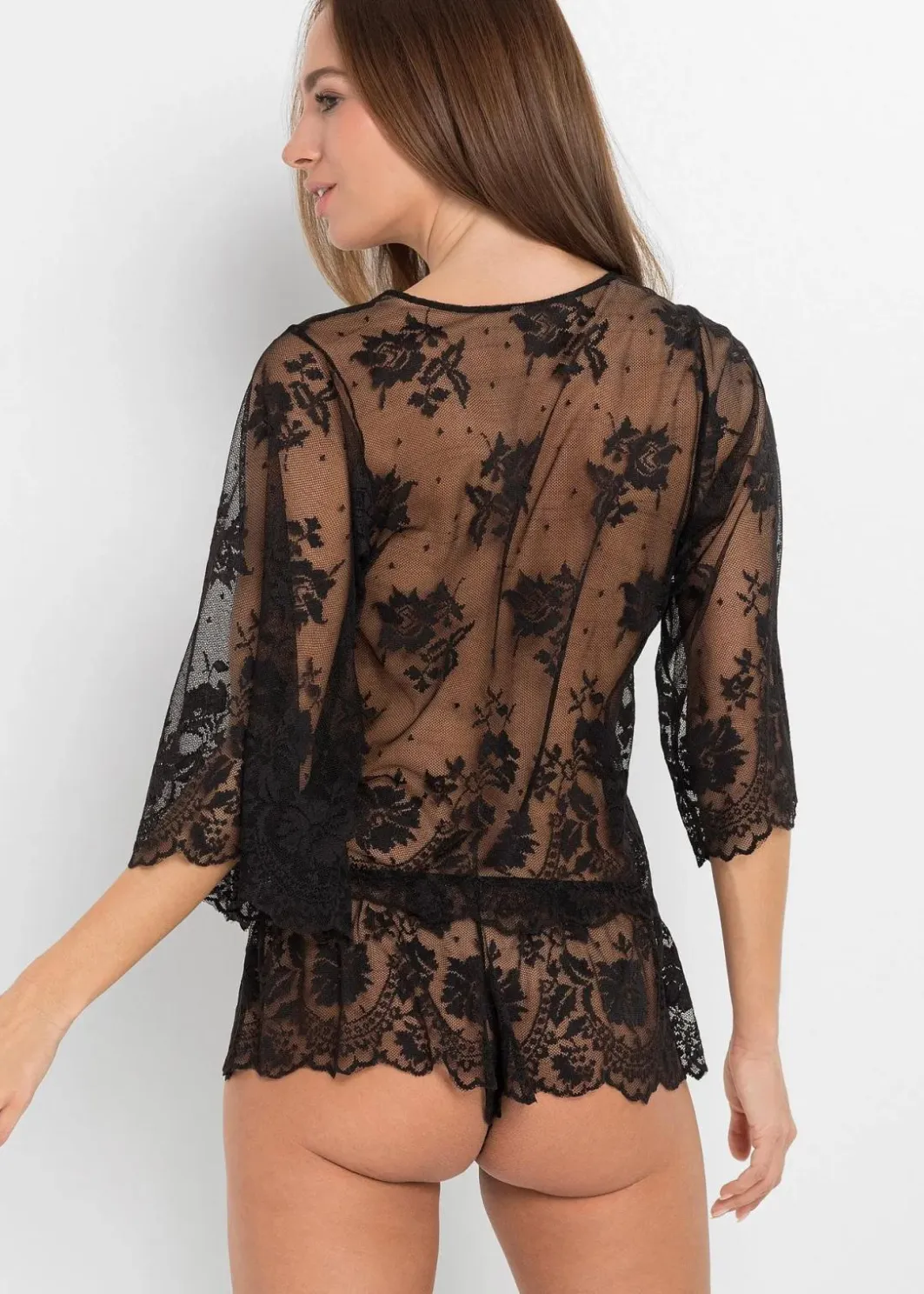 Damen bonprix Corsagen & Negligés|Dessous|Langarmtop+Panty (2-tlg.Set)