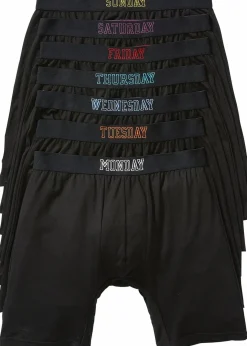 Herren bonprix Boxershorts|Große Größen|Lange Boxershorts eng mit Baumwolle (7er Pack)