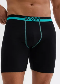 Herren bonprix Boxershorts|Wäsche|Lange Boxershorts eng mit weicher Baumwolle (2er Pack)