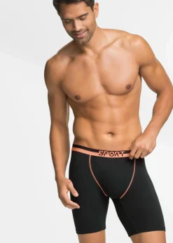Herren bonprix Boxershorts|Große Größen|Lange Boxershorts eng mit Baumwolle (2er Pack)