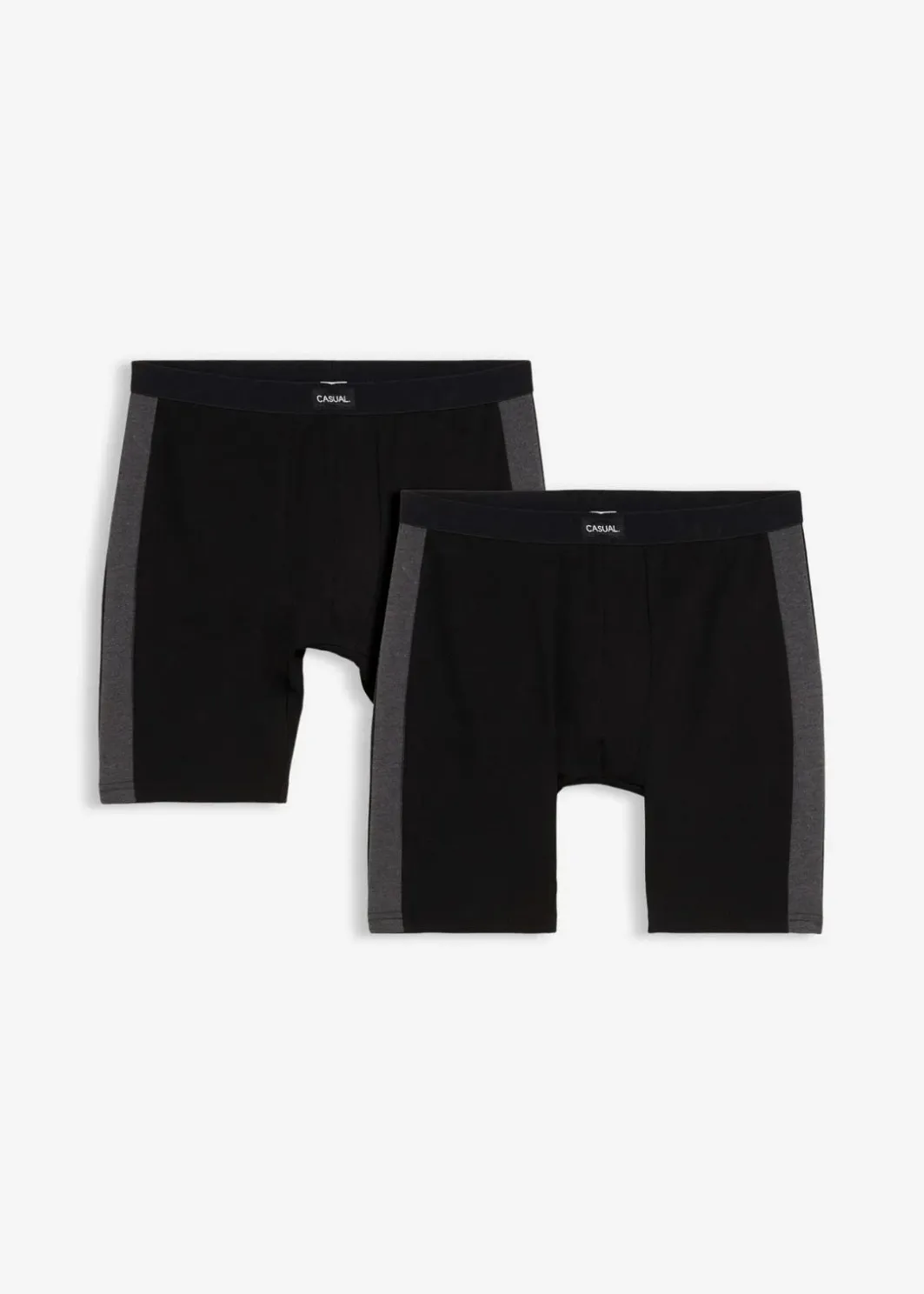 Herren bonprix Boxershorts|Große Größen|Lange Boxershorts eng mit Baumwolle (2er Pack)