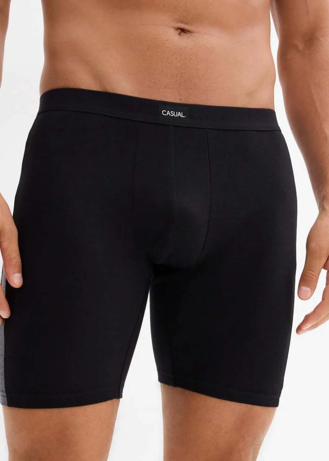 Herren bonprix Boxershorts|Große Größen|Lange Boxershorts eng mit Baumwolle (2er Pack)