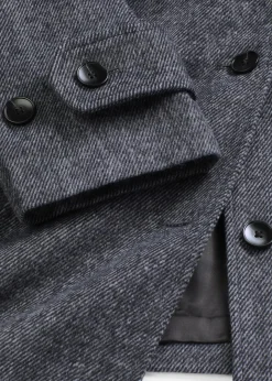 Lange Cabanjacke in Wolloptik Damen Bekleidung·Hosen|Jacken & Mäntel