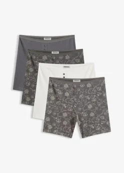Damen bonprix Wäsche·Baumwollunterwäsche|Wäsche·Höschen|Lange Damen Boxer (4er Pack)