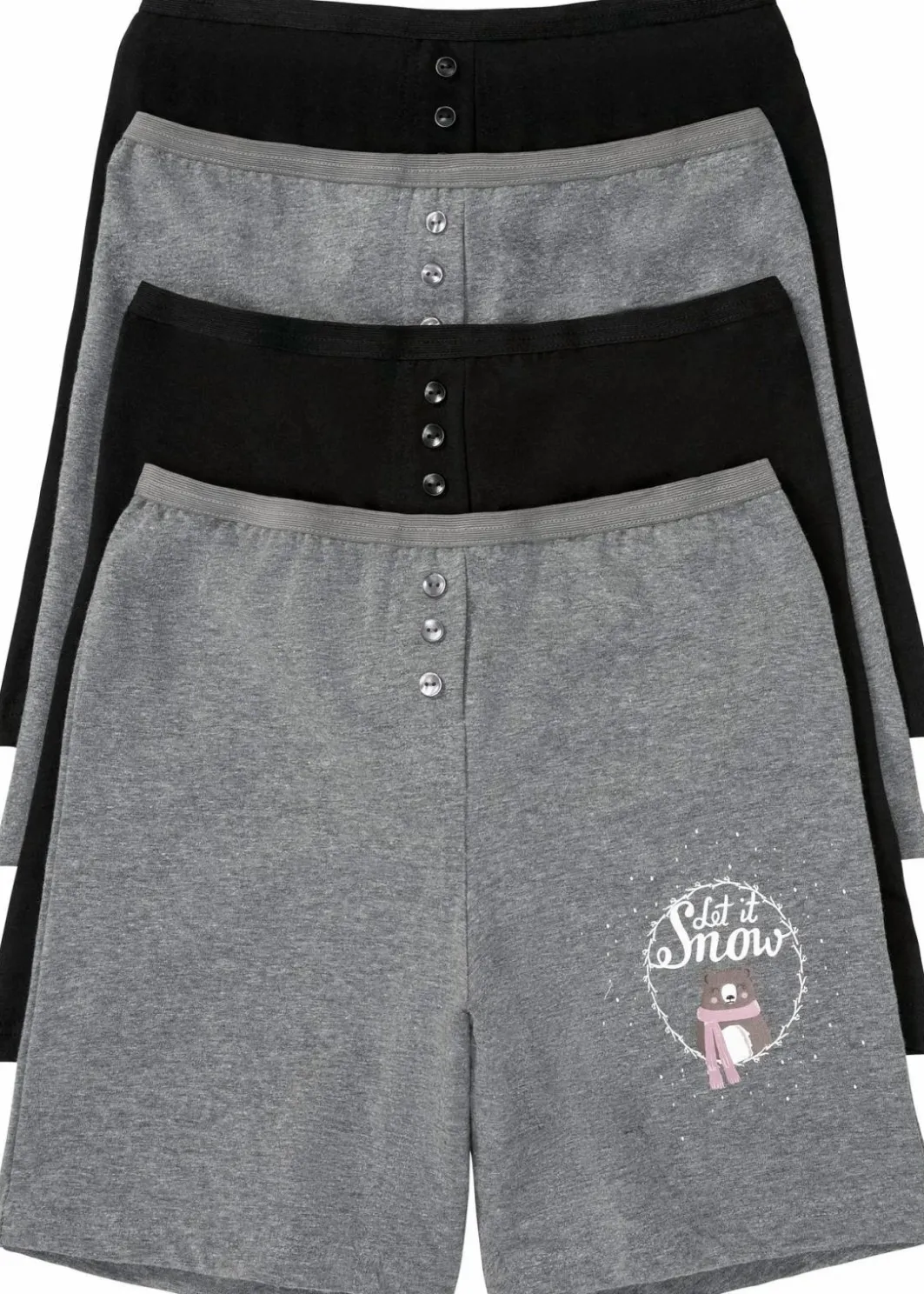 Damen bonprix Wäsche·Baumwollunterwäsche|Wäsche·Höschen|Lange Damen Boxer mit hohem Bund (4er Pack)