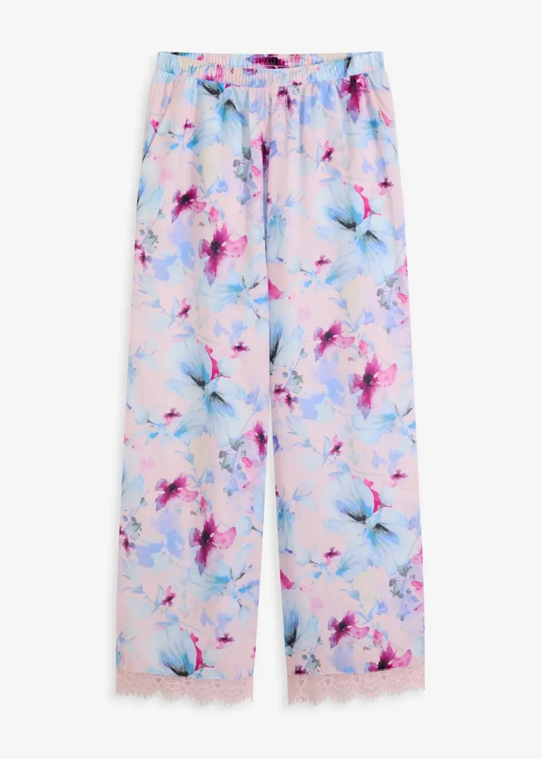 Damen bonprix Wäsche·Nachtwäsche|Nachhaltigere Materialien|Lange Pyjamahose aus glänzendem Satin