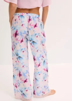Damen bonprix Wäsche·Nachtwäsche|Nachhaltigere Materialien|Lange Pyjamahose aus glänzendem Satin