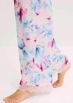 Damen bonprix Wäsche·Nachtwäsche|Nachhaltigere Materialien|Lange Pyjamahose aus glänzendem Satin