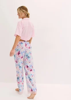 Damen bonprix Wäsche·Nachtwäsche|Nachhaltigere Materialien|Lange Pyjamahose aus glänzendem Satin