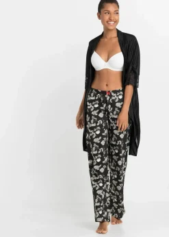 Damen bonprix Wäsche·Nachtwäsche|Nachhaltigere Materialien|Lange Pyjamahose aus reiner Bio-Baumwolle (2er Pack)