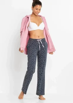 Damen bonprix Wäsche·Nachtwäsche|Nachhaltigere Materialien|Lange Pyjamahose aus reiner Bio-Baumwolle (2er Pack)