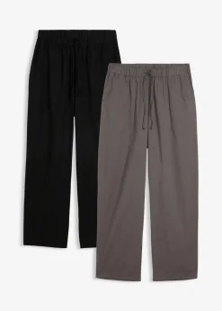 Herren bonprix Pyjamas|Große Größen|Lange Pyjamahose aus weicher Baumwolle (2er Pack)