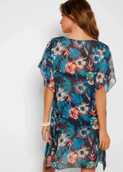 Outlet Lange Strandtunika aus leichtem Chiffon Damen Strandmode|Bademode·Strandmode