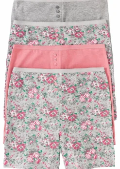 Damen bonprix Wäsche·Höschen|Höschen|Lange Unterhose mit hohem Bund (4er Pack)