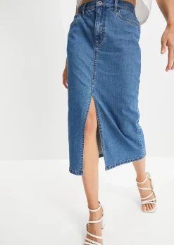 Discount Langer Jeansrock mit Schlitz aus Positive Denim #1 Fabric Damen Bekleidung·Sportbekleidung|Röcke