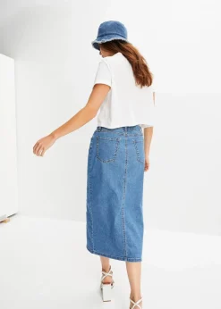 Discount Langer Jeansrock mit Schlitz aus Positive Denim #1 Fabric Damen Bekleidung·Sportbekleidung|Röcke